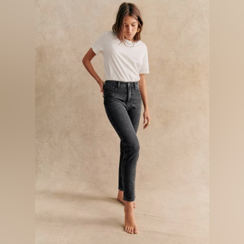 Sezane Denim Skinny Jeans Gray Black Size 25